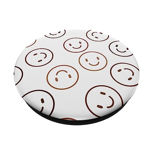 Minimal Smile Pattern Cute Happy Smiling Face Emotion Art PopSockets Swappable PopGrip