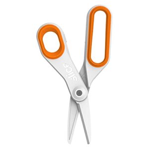 Slice 10545 Ceramic (Large), Rounded Tip Finger-Friendly Edge, Safer Choice, Lasts 11x Longer Than Metal, Safety Scissors (1 Pack) & 10515 Mini Box Cutter, Ceramic Blade Locks Into Position