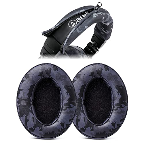 WC PadZ & BandZ Bundle - Replacement Earpads and Headband Cover for ATH M50X and M Series Headphones | Black Camo Pack