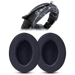wc padz & bandz bundle - replacement earpads and headband cover for ath m50x and m series headphones | black & black camo