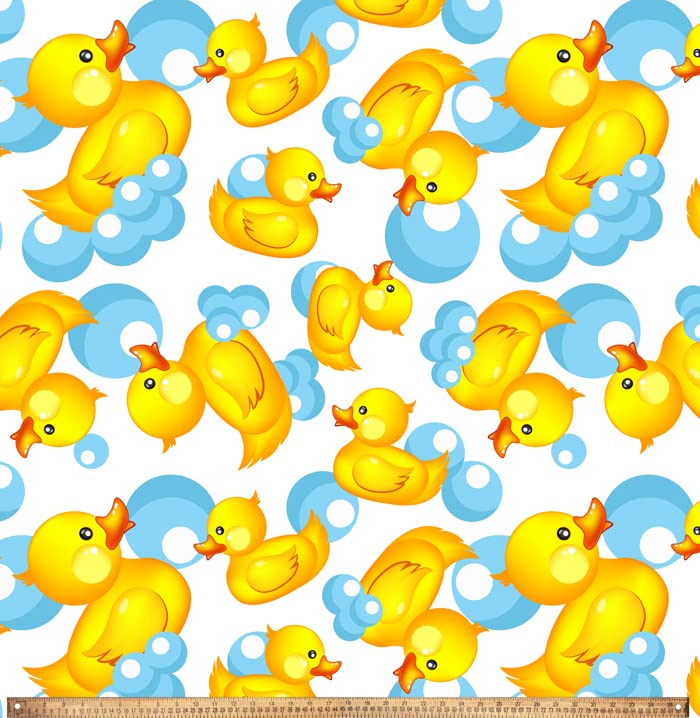 DAVID TEXTILES Rubber Ducky Anti-Pill No-Sew Throw Fleece Fabric Kit (50x60)