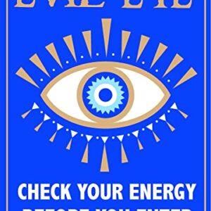 Evil Eye Metal Sign - Easy-to-Hang Wall Decor - Fun Tin Signs for Man Cave - Metal Dorm Room Decorations, Garage Signs, and Man Cave Signs