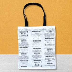 CVS Receipt Canvas Tote Bag, Reusable Grocery Bags, Funny Tote Bags for Shopping, Beach, College