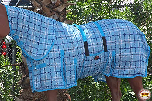 HILASON 75 Inches Horse Fly Sheet Ultra Violet Rays Protect Mesh Bug Mosquito Summer Spring | Fly Sheet | Horse Turnout Sheet | Fly Sheet for Horses | Bug and Mosquito Protection | Fly Sheet for Horse