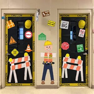 42 Pcs Construction Bulletin Board Set Under Construction Positive Sayings Accents Cutouts Signs for Classroom Learning Zone Kid's Room Decor