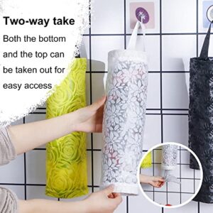 3 pcs Grocery Bag Organizers, Wall Mounted Garbage Bag Holders Kitchen Rubbish Bags Round Storage Bags for Shopping Bags Grocery Bags (B)