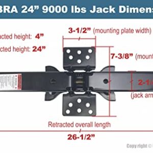 LIBRA Heavy Duty 9000lbs 24" RV Trailer Stabilizer Leveling Scissor Jacks w/Dual Power Drill Sockets & Full Installation Kit,Set 4