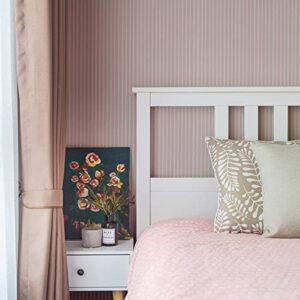 17.7" x 117" Pink and White Stripe Wallpaper Stick and Peel Contact Paper Self Adhesive Decorative Waterproof Wall Covering Cabinets Shelves Liner Drawer Sticker