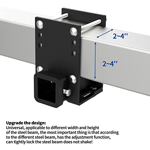 RV Bumper Hitch 2-in Receiver Adapter for 4 x 4 inches Square Bumper Beam Level Trailer Towing Purpose