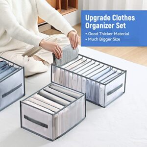 XJJX Closet Organizers and Storage, Draw Clothes Organizer, Shirt Organizer Jean Organizer for Closet, Wardrobe Closet Organizer for T-Shirts,Sweater, Legging, Stocking, Underwear, Skirts, Jeans, Pants (Extra Large 6PCS)