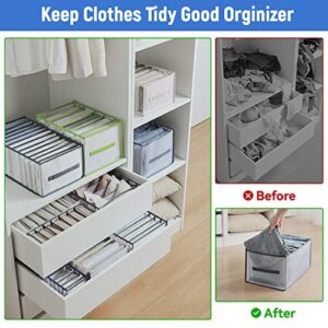 XJJX Closet Organizers and Storage, Draw Clothes Organizer, Shirt Organizer Jean Organizer for Closet, Wardrobe Closet Organizer for T-Shirts,Sweater, Legging, Stocking, Underwear, Skirts, Jeans, Pants (Extra Large 6PCS)