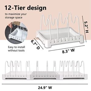 Decostatue-Pots-and-Pans-Organizer-Rack-Pot-Lid-Holder-Organizer-for-Kitchen-Cabinet-Kitchen-Cookware-Organizer-with-12-Adjustable-Compartments-for-Pots-&-Pans-Lids- Cutting-Boards-Bakeware-Dish