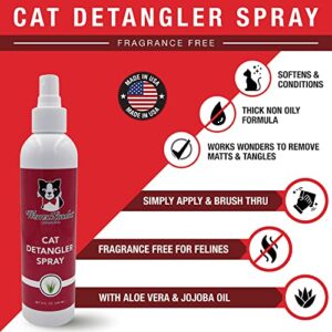 Warren London Cat Detangler Spray for Matted Hair | Leave in Conditioner Pet Detangling Spray That Demattes & Refreshes | Use with Cat Brush or Grooming Glove | Made in USA