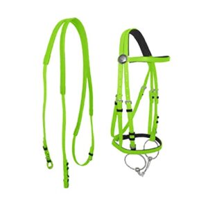 n/a large harness stainless steel hollow mouth armature horse riding bridle racing equestrian equipment rope (color : green)