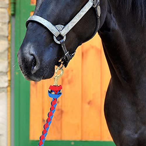 N/A Braided Horse Head Rope Braided Bridle with Brass Snap Buckle Horse Riding Equipment 2.5M (Color : Red)