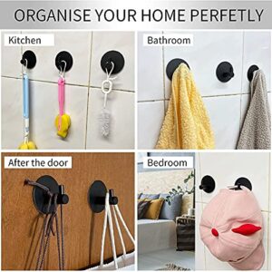 KINMINGZHU 2pcs Black Self Adhesive Hooks, Self Adhesive Wall Mounted Hanger，No Drill No Screw for Key Coat Towel for Kitchen Bathroom Toilet