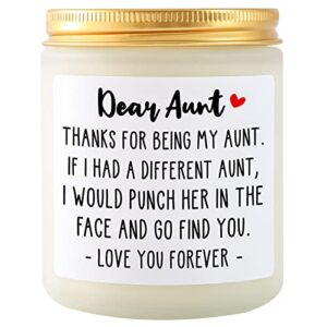 aunt gifts, mothers day gifts for aunt, best aunt ever gifts, aunt gifts from niece/nephew, aunt birthday gift, funny thanksgiving christmas gifts for aunt aunty auntie - lavender scented candles