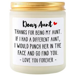 Aunt Gifts, Mothers Day Gifts for Aunt, Best Aunt Ever Gifts, Aunt Gifts from Niece/Nephew, Aunt Birthday Gift, Funny Thanksgiving Christmas Gifts for Aunt Aunty Auntie - Lavender Scented Candles