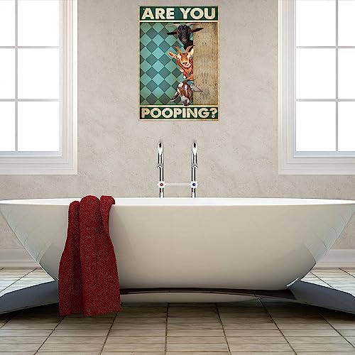 Luoboken Funny Metal Tin Signs Funny Goat Signs, are You Pooping Signs, Nice Wall Art, Your Napkins Signs, Farming Animal Lovers Gift, Goat Lover Signs Metal Sign for Kitchen 8X12inch