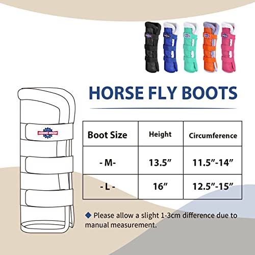 Harrison Howard Horse Fly Boots Summer Protection with Fleece Trim to Eliminate Rubbing Comfortable and Ventilating Mesh Leg Guards Set of 4 Magenta M