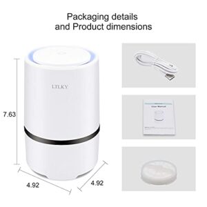 LTLKY Air Purifier for Bedroom,Small Air Cleaner for Desktop,USB Cord Power Version (2103)