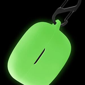 Geiomoo Silicone Case Compatible with JBL Vibe 200TWS, Protective Cover with Carabiner (Luminous Green)