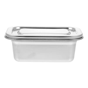 upkoch 1 pc ice cream container stainless steel keeper with lid reusable storage tubs refrigerator storage for sorbet frozen yogurt
