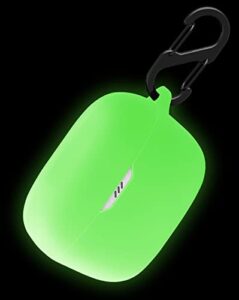 geiomoo silicone case compatible with jbl tune 230nc tws, protective cover with carabiner (luminous green)