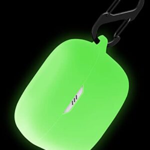 Geiomoo Silicone Case Compatible with JBL Tune 230NC TWS, Protective Cover with Carabiner (Luminous Green)