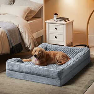 WNPETHOME Dog Beds for Extra Large Dogs, Washable Dog Bed, Bolster Dog Sofa Bed with Waterproof Lining & Non-Skid Bottom, Orthopedic Egg Foam Dog Couch for Pet Sleeping, Pet Bed for Extra Large Dogs