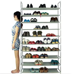 Smaworld 10 Tiers Shoe Rack - Shoe Closet Organizers and Storage, Non-Woven Fabric Shoe Cabinet, Narrow Shoe Shelf for Home Entryway Bedroom