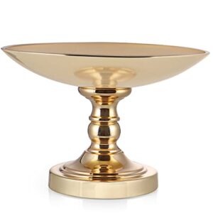 mdluu centerpiece holder bowl, decorative footed bowl, pedestal fruit tray for dining room table, coffee table, living room decor, 11.8''dia.×8''h (gold)