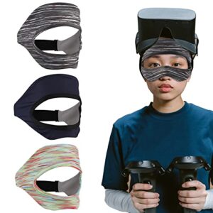 toymis adjustable vr mask sweatband, breathable vr eye mask washable vr cover for women men kids exercising ( 3 pieces)