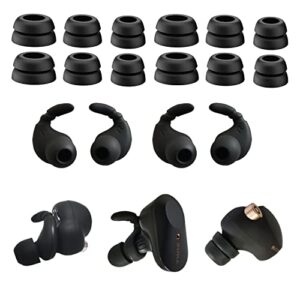 luckvan double flange ear tips for sony wf-1000xm4/1000xm3/wf-c500/wf-c700n earbuds tips replacement ear hooks for sony earbuds beast ear buds wingtip fit in case black