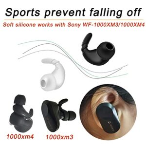 Luckvan Double Flange Ear Tips for Sony WF-1000XM4/1000XM3/WF-C500/WF-C700N Earbuds Tips Replacement Ear Hooks for Sony Earbuds Beast Ear Buds Wingtip Fit in Case Black