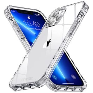 kevkeek compatible with iphone 13 pro max case, clear case for iphone 13 pro max cover, [anti-yellowing] [military drop protection] [shock-absorbing corners] [scratch resistant]-cyrstal clear
