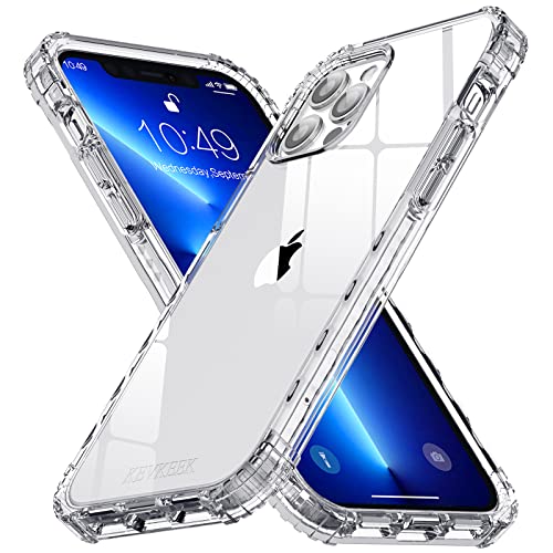 KEVKEEK Compatible with iPhone 13 Pro Max Case, Clear Case for iPhone 13 Pro Max Cover, [Anti-Yellowing] [Military Drop Protection] [Shock-Absorbing Corners] [Scratch Resistant]-Cyrstal Clear