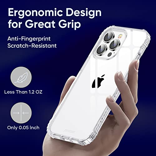 KEVKEEK Compatible with iPhone 13 Pro Max Case, Clear Case for iPhone 13 Pro Max Cover, [Anti-Yellowing] [Military Drop Protection] [Shock-Absorbing Corners] [Scratch Resistant]-Cyrstal Clear