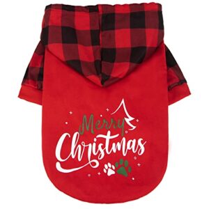 pupteck christmas dog hoodie pet clothes sweaters with hat hooded winter coat