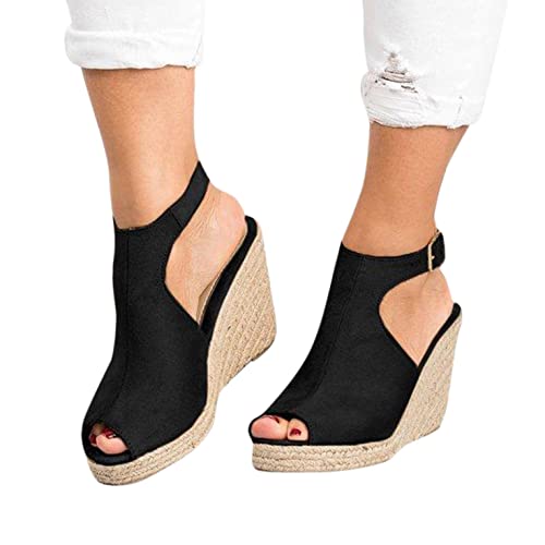 Gibobby Womens Wedge Sandals Summer Sandals for Women,Womens Strappy Platform Sandals Close-Toe Wedge Shoes Causal Hiking Sandals c1