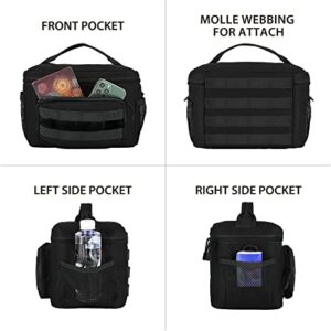 HUNTVP Tactical Lunch Bag for Men Women Adult Insulated Lunch Box Large Durable Leakproof Cooler Tote for Work Office Travel Lunchpail (Black)