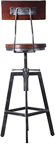 FUBIRUO 3 Piece Industrial Adjustable Bar Table Set, Kitchen Counter Height Dining Table with 2 Stools,Machinist Bar Table and Chairs Set, Bar Height Bistro Table and Swivel Pub Stools Pub Table Set