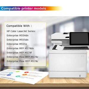 CHENPHON Remanufactured Toner Cartridge Replacement for HP 212A丨W2120A W2121A W2122A W2123A for Color Laserjet Enterprise M554 M555 MFP M578 Flow MFP M578 Series Printer - NO CHIP [KCMY-4Pack]