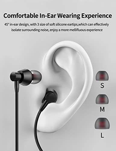 USB Type C Headphones in-Ear Earphones USB C Wired Earbuds with Mic Volume Control Crisp Sound Bass for Samsung Galaxy S23 S22 S21 S20 Ultra Note 10+ A53 Z Flip4 Fold4,iPad Pro Air,Pixel 7 6 Pro 6a 5