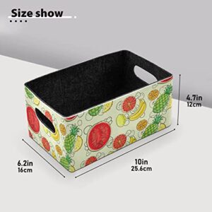 Exotic Fruits Storage Basket Felt Storage Bin Collapsible Closet Baskets Convenient Box Organizer for Kids Bedroom Magazine