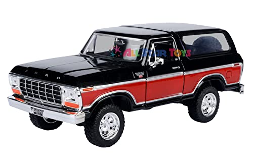 1978 Ford Bronco 1:24 Diecast Model Car SUV Motormax 79371 (Black with Red)