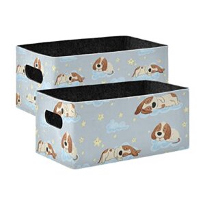 sweet dreams dogs storage basket felt storage bin collapsible toy boxs convenient box organizer for kids bedroom magazine