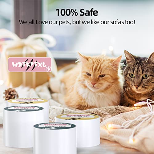 WDTKPTXL Cat Training Tape 3 Inches X 30 Yards Cat Scratch Deterrent Clear Double Sided Anti Cat Scratch Furniture Protector Couch Protector for Cats