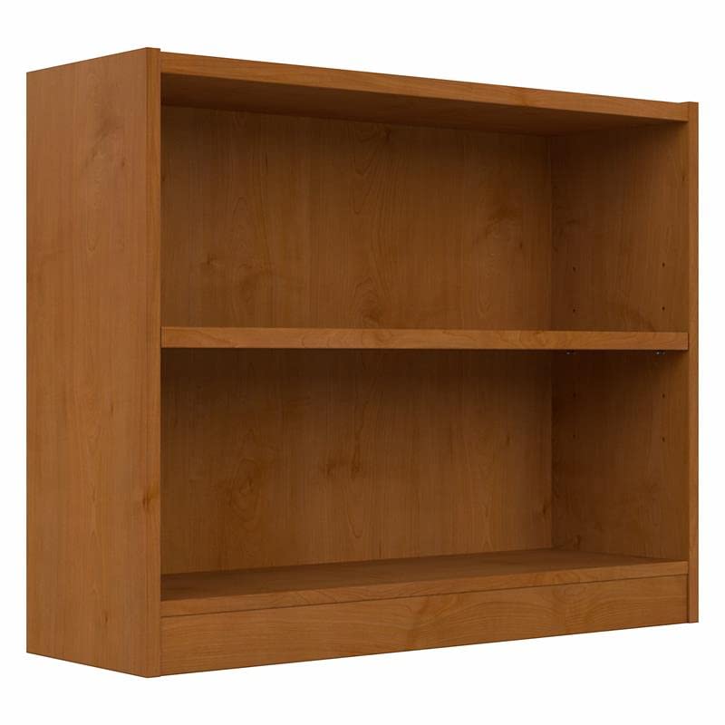 Bush Furniture Universal Small 2 Shelf Bookcase in Natural Cherry