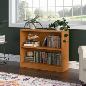 Bush Furniture Universal Small 2 Shelf Bookcase in Natural Cherry